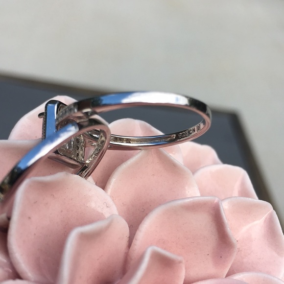 Princess cut SS CZ Bridal Set - Sz 7 - Picture 3 of 7